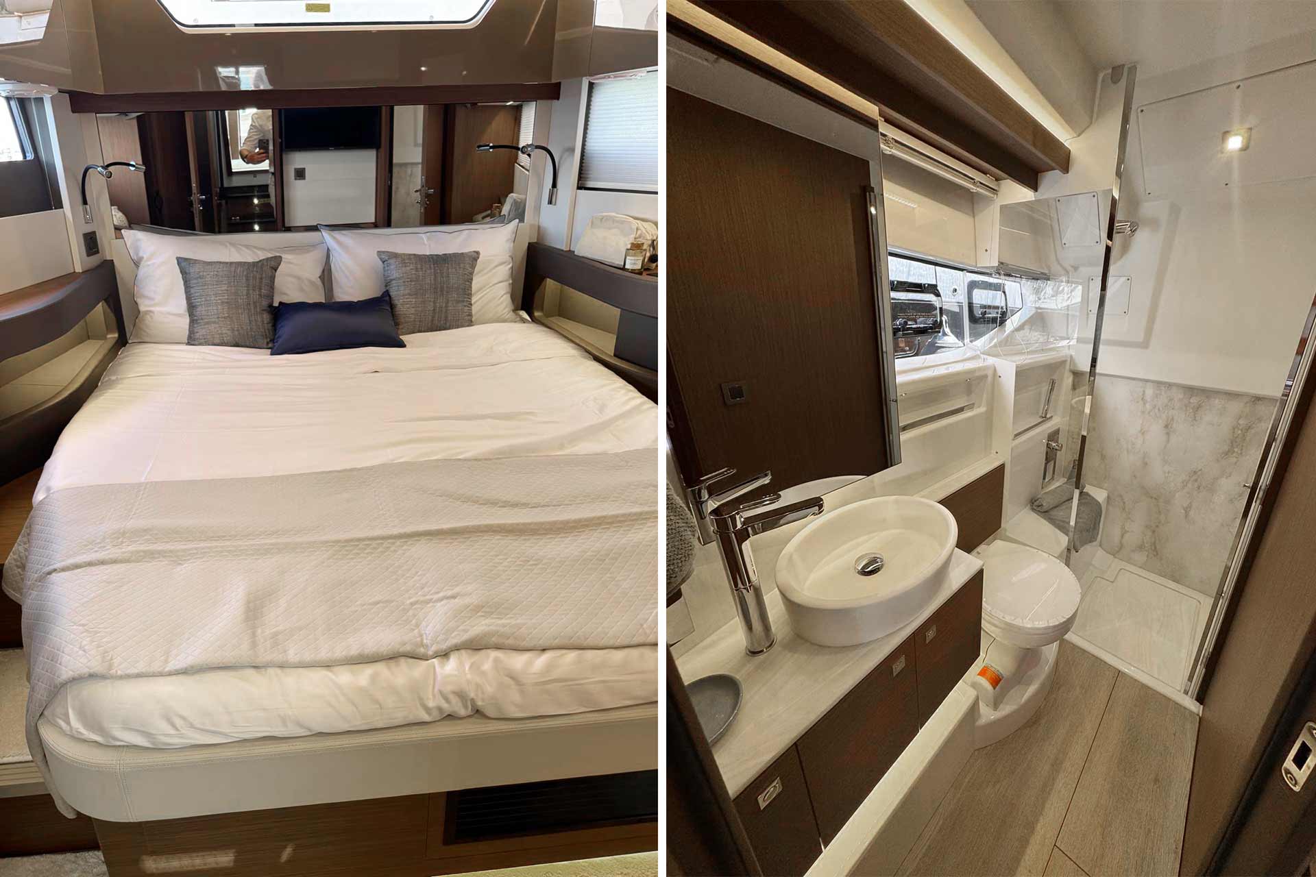 Komfortabel natürlich auch unter Deck: Übernachtungen und Urlaube lassen sich gut an, auf einer WELLCRAFT!