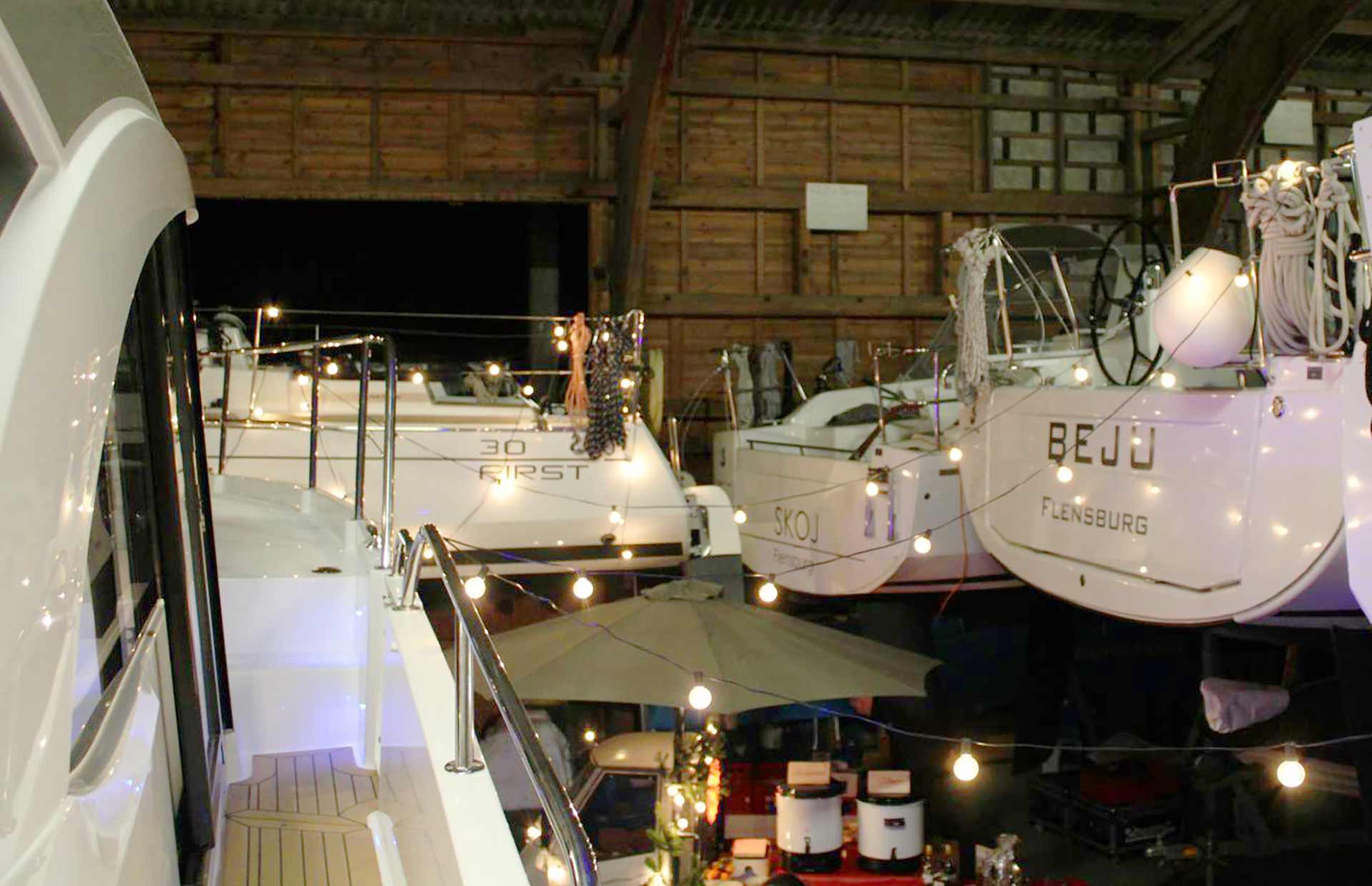 Schon wieder gut belegt: Die neue Winterlager-Halle von BM-Yachting