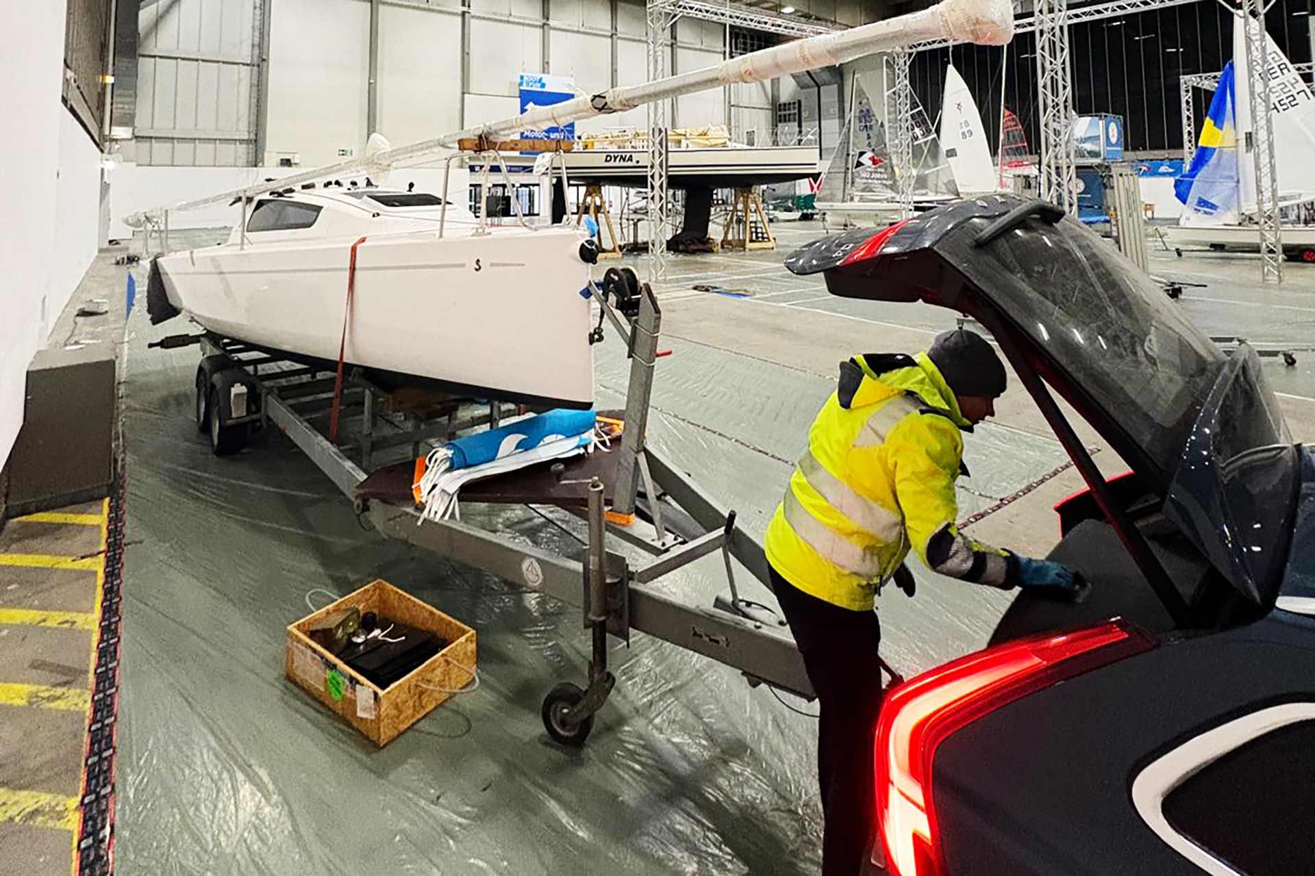 Aufbau für den kleinen, aber feinen, Messestand in Berlin.